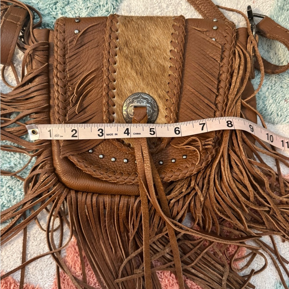 Montana West Brown Leather Fringe Crossbody Bag - Picture 5 of 11